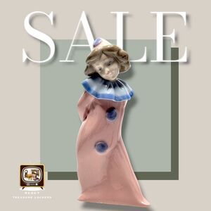 Nao by Lladro Daisa figurine Slow Girl Pink Blue Pierrot 1987 Spain Retired